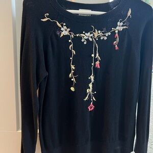 Embroidered Black Sweater